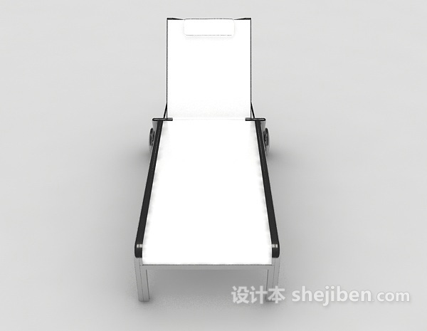 现代休闲白色躺椅3d模型下载