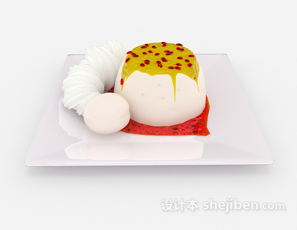 现代风格西式甜品3d模型下载