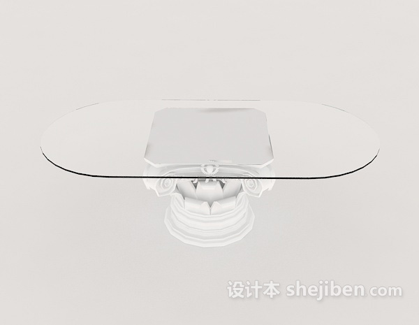 欧式风格欧式简约玻璃餐桌3d模型下载