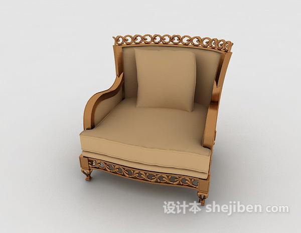 免费欧式复古沙发3d模型下载