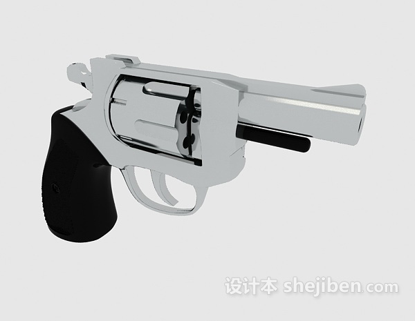 现代风格短式手枪3d模型下载