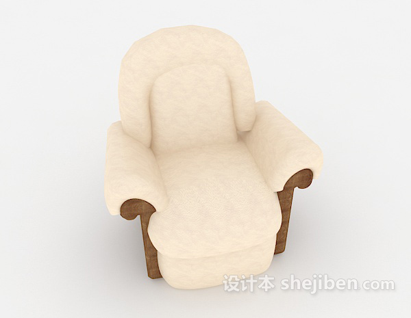 现代淡雅单人沙发3d模型下载