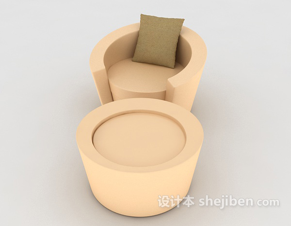 现代风格家庭简单沙发3d模型下载