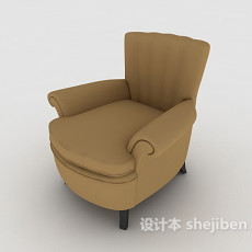 简约家居棕色休闲单人沙发3d模型下载