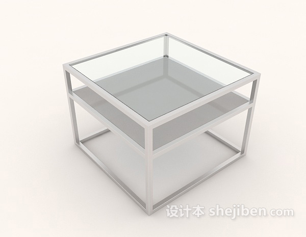 现代风格玻璃简约茶几3d模型下载