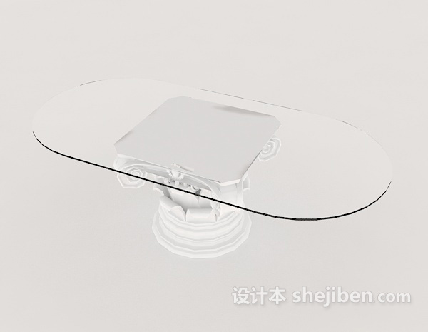 免费欧式简约玻璃餐桌3d模型下载