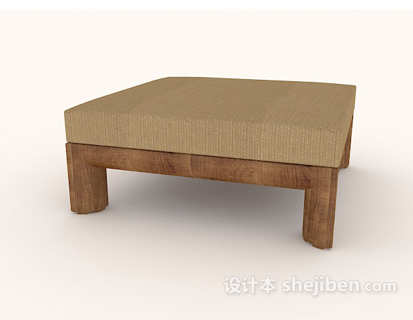 免费简约方形沙发凳3d模型下载