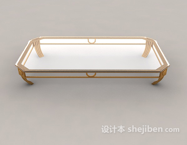 中式风格新中式玻璃茶几3d模型下载