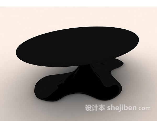 免费个性椭圆黑色餐桌3d模型下载
