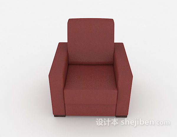 现代风格简约家居红色单人沙发3d模型下载