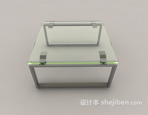现代风格透明玻璃现代茶几3d模型下载