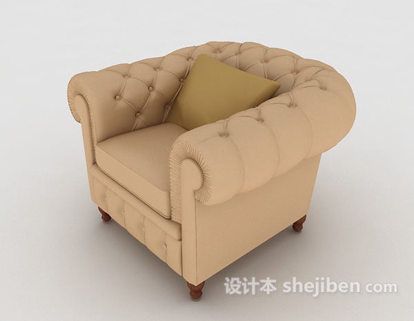 设计本欧式家居经典单人沙发3d模型下载