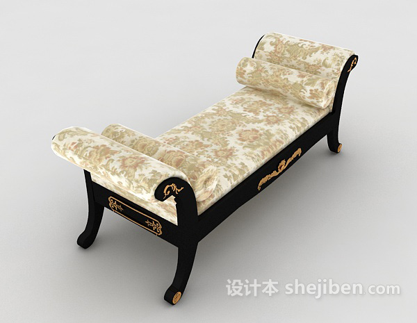 设计本中式木质沙发凳3d模型下载