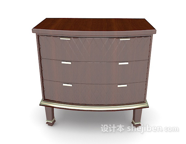 现代风格棕色木质柜子3d模型下载