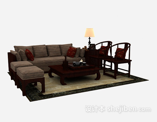 中式传统组合沙发