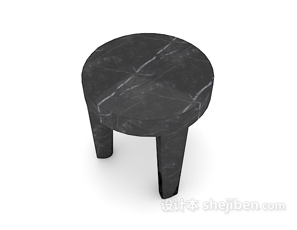 现代风格黑色板凳3d模型下载