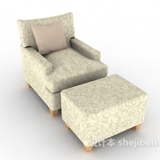 家居简单花纹单人沙发3d模型下载
