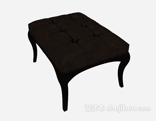 免费棕色沙发凳3d模型下载