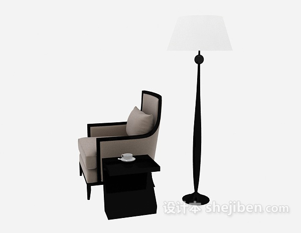 设计本简洁实用单人沙发3d模型下载