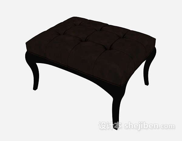 现代风格棕色沙发凳3d模型下载