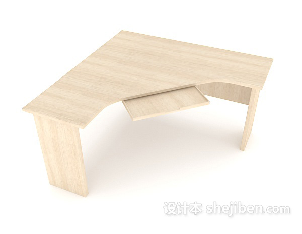 简约木质书桌3d模型下载