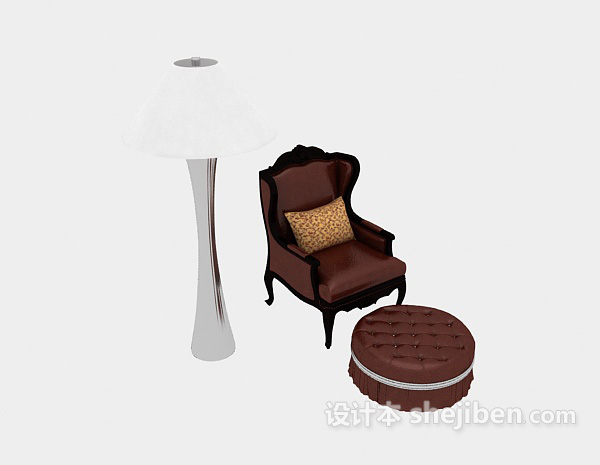 免费欧式简单皮质沙发3d模型下载