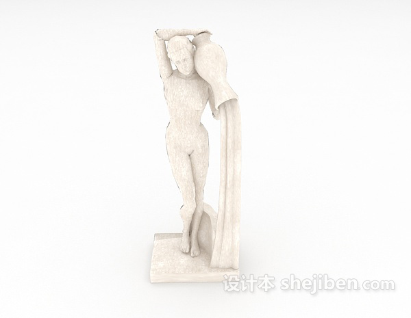 现代风格简易雕塑品3d模型下载
