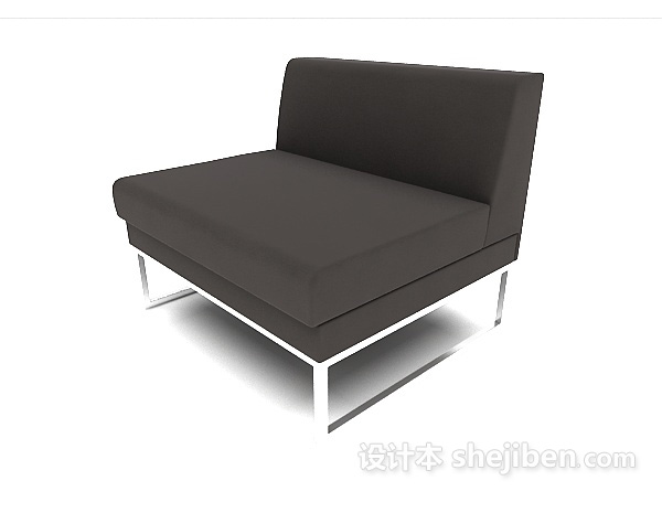 简约休闲黑色单人沙发3d模型下载