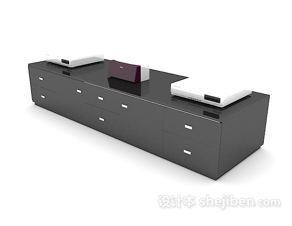 设计本黑色简约柜子3d模型下载