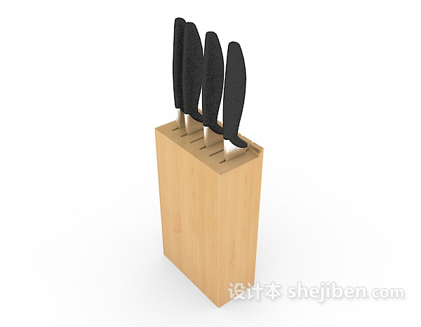 免费厨房刀具套装3d模型下载