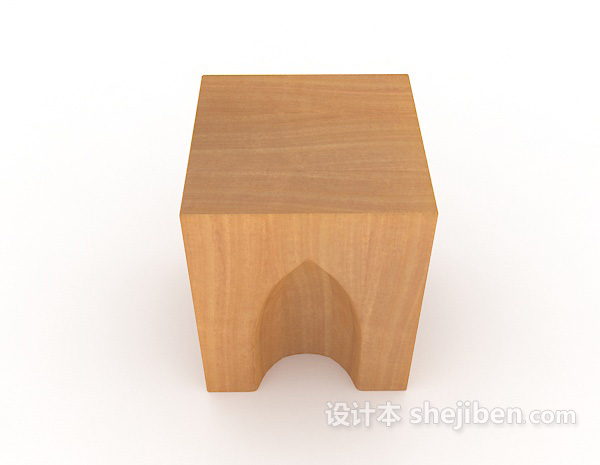 设计本实木居家板凳3d模型下载