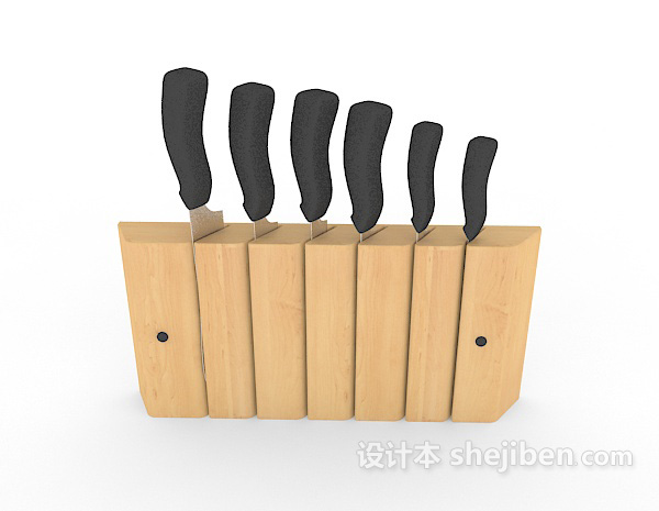 现代风格厨房套装刀具3d模型下载