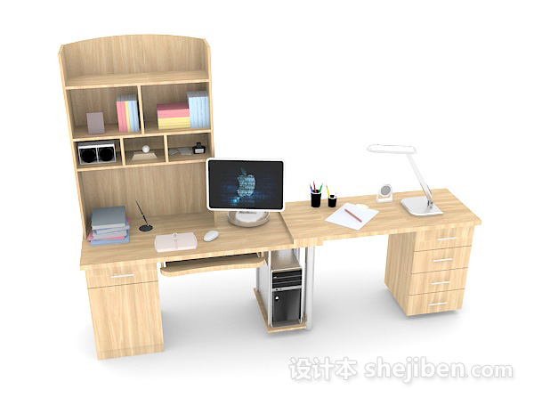 简单居家书桌3d模型下载