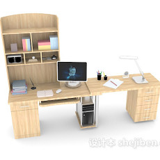 简单居家书桌3d模型下载