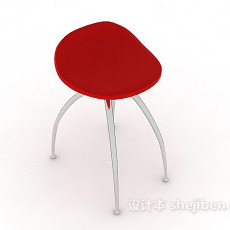 简约红色椅子3d模型下载