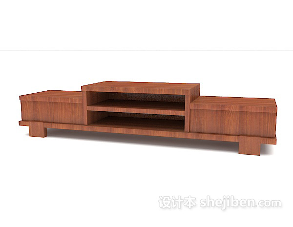 免费简约木质电视柜3d模型下载