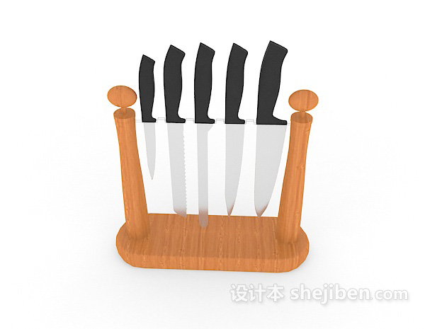 现代风格厨房刀具3d模型下载