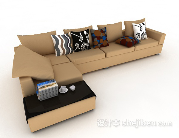 设计本简约常见多人沙发3d模型下载