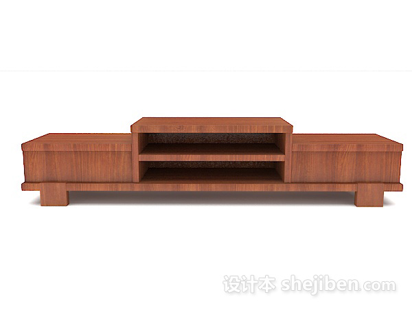现代风格简约木质电视柜3d模型下载