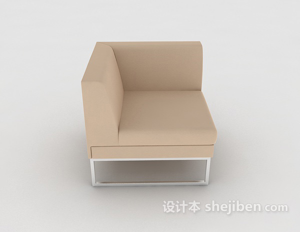 方形棕色单人沙发3d模型下载