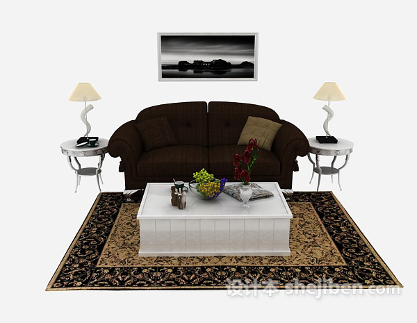 欧式风格欧式简单家居沙发3d模型下载