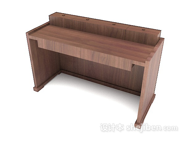 免费木质简约书桌子3d模型下载