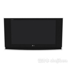 LG黑色电视机3d模型下载