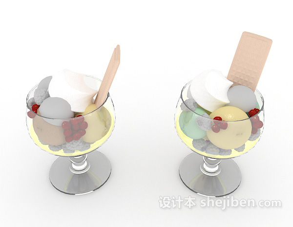 现代风格冰淇淋球3d模型下载