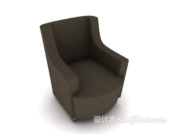 简单深灰色单人沙发3d模型下载