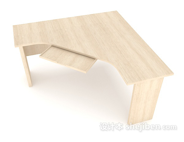 免费简约木质书桌3d模型下载