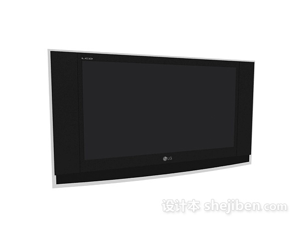 现代风格LG黑色电视机3d模型下载
