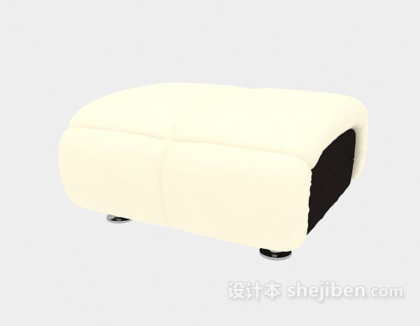 免费浅黄色沙发凳3d模型下载
