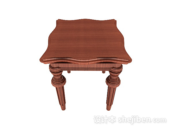 设计本新中式木质餐桌3d模型下载