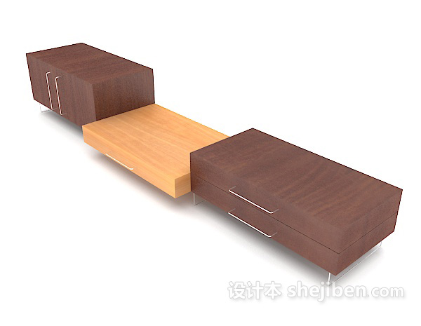 设计本简约木质电视柜子3d模型下载